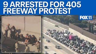 405 Freeway shut down briefly due to Gaza war protest