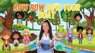 Row Row Row Your Boat|Learning with Ms Houston| Kid Songs+ Nursery Rhymes