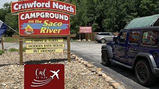 Jeep camping in Crawford Notch, New Hampshire