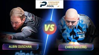 ALBIN OUSCHAN VS CHRIS MELLING | 2023 PREMIER LEAGUE POOL #billiards #nineball #9ballpool #plp