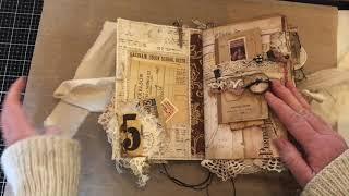 Vintage Grungy Junk Journal flip through Old Book