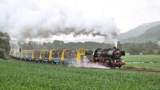 Protestfahrten mit Dampflok vor planmäßigen Holzzügen, 02.07.2024