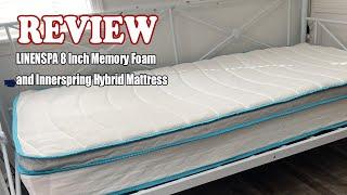 LINENSPA 8 Inch Memory Foam and Innerspring Hybrid Mattress Review 2024