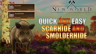 New World - Where To FARM SMOLDERHIDE And SCARHIDE In New World - Get LEGENDARY HIDE FAST