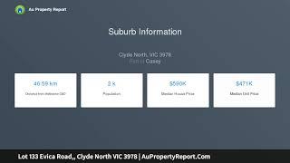 Lot 133 Evica Road,, Clyde North VIC 3978 | AuPropertyReport.Com