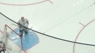 Vitek Vanecek warming up during the Capitals @ Canucks hockey game