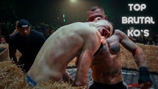 TOP 50 Most Brutal Street & Backyard Fights - Bare Knuckle, MMA & Boxing Knockouts