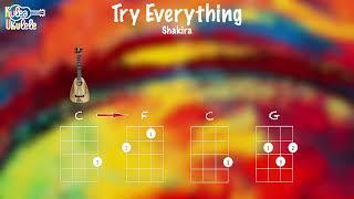 Try Everything by Shakira - Ukulele play along (C, F, G, Am)