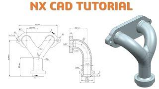 NX CAD Tutorial #64 | 3D Modeling Basic Beginners | Combine Curve 3D, Sweept,Tube, Extrude