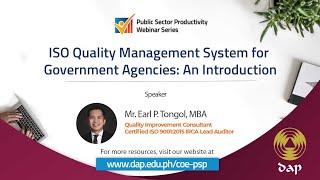 ISO Quality Management System for Government Agencies: An Introduction