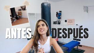 MINI GYM EN CASA *antes y después* // Gimnasio en casa barato y con poco espacio!