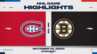 NHL Highlights | Canadiens vs. Bruins - October 10, 2024