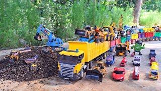 Mobil Truk Tronton Panjang Bongkar Mobil Mobilan Oleng, Excavator, Bulldozer, Mobil Balap