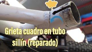 Tubo de sillín de bici reparado.