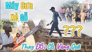 Huy Khánh Vlogs || Tiếng Máy Cưa Xẻ Gỗ Gầm Vang Cả Vùng Quê - Máy Gì Đây ?? Kèo Sắt Lên Mái Sẵn Sàng