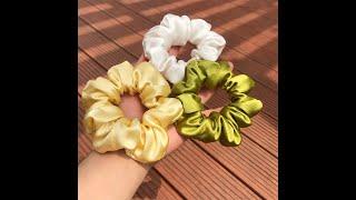 Silk Hair Scrunchies Shiny Fabric