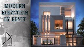 #Revit             Modern Elevation By Revit ( Arabic )  واجهات مودرن