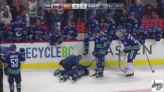 Brock Boeser Scary Injury with Bench Door [HD]