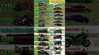 Indian Bikes Driving 3D || NEW ALL  CHEATS CODES #shorts​ #short​ #pritamgamerzz #ytshorts