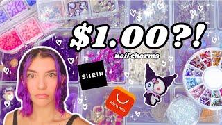  shein & aliexpress nail charm haul 