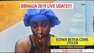 BBNaija LIVE UPDATES | Esther 400 Bet9ja Coins Stolen | Biggie PUNISH Housemates | Sir Dee WINS GAME