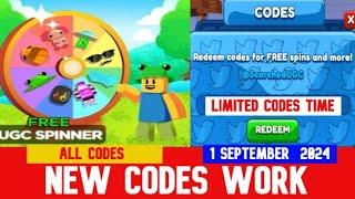 *NEW CODES September 1, 2024* [NEW ITEM!] FREE UGC SPINNER! ROBLOX | LIMITED CODES TIME