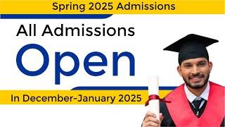 All Admissions Open in December - January 2025 | Pakistan's Largest Admission Portal