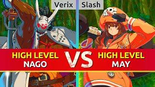 GGST ▰ Verix (Nagoriyuki) vs Slash (May). High Level Gameplay