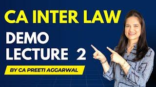 CA INTER LAW - Demo Lecture 2 | JAN 2026 & MAY 2026 | CA Preeti Aggarwal