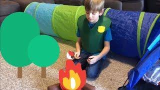 Finger family/ Bingo - Pretend play with delivery toys / CAMPING TENT