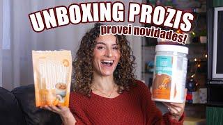 UNBOXING PROZIS - provei novidades proteicas e saudáveis - pudim proteico, de arroz, bolos e barras