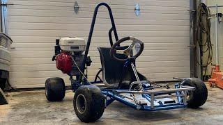 Honda GX270 9hp straight piped motor exhaust sound on go kart