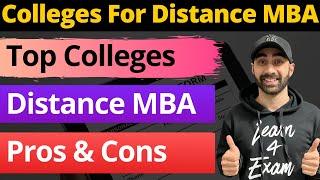 Best Affordable Distance MBA Colleges in India with Pros & Cons