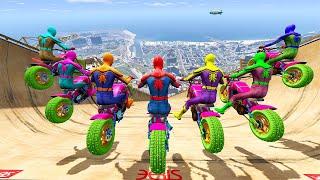 Rainbow Spiderman vs Longest Ramp in GTA 5 - Jumping from Highest in GTA 5 #1