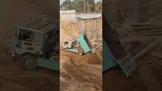 Amazing Cambodia Technology | Excavator and Landtruck hardworking in Cambodia village | #shorts