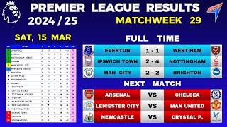 EPL RESULTS TODAY - Matchweek 29 • EPL Table Standings Today • Premier League Table 24/25