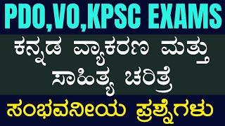 ಕನ್ನಡ ವ್ಯಾಕರಣ ಮತ್ತು ಸಾಹಿತ್ಯ ಚರಿತ್ರೆ - ಪ್ರಶ್ನೋತ್ತರಗಳ ಚರ್ಚೆ | ಸಂಭವನೀಯ ಪ್ರಶ್ನೆಗಳು ||#vidyakashi