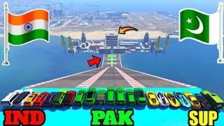 GTA V INDIA VS PAKISTAN VS SUPER CARS WATER TOWN JUMPING CHALLENGE - GTA 5 GAMEPLAY