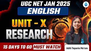 UGC NET English Literature 2024 | UGC NET Paper 2 English Unit 10 Research Revision | Aditi Taparia