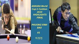 Highlights FINAL | PHUONG VINH BAO vs Jung Han HEO | ANKARA World Cup 3-Cushion 2024