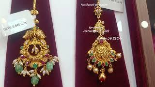 gold tikka designs||gold papida billa designs||light weight gold mang tikka