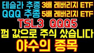 [야수의 종목] TSL3 QQQ5 껌 값으로 주식 샀습니다. I 테슬라 3배 레버리지 ETF I QQQ 5배 레버리지 ETF I TSL3 26.37% I QQQ5 12% I 수익률