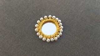 Latest quick Simple Hand Embroidery Mirror Work with beads design Step by Step Idea/Mirror Stitch