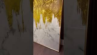 Golden Abstract Crystal Glass Painting - YF Decor