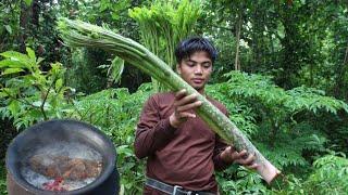 ELEPHANT FOOT YAM Cooking | Elephant foot yam in coconut milk|Kabagis|Rural life in the Philippines