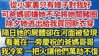 從小家裏只有嫂子對我好，可爸媽卻嫌她不孕將她關豬圈，除夕她逃出給我買回了新衣穿，隔日她的屍體卻在河面被發現，看著在一旁慶祝的爸媽哥哥，我冷笑 一把火讓他們萬劫不復  笑看人生情感生活