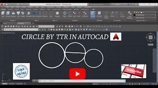 AutoCAD - how to draw CIRCLE by tangent tangent radius(TTR) in AUTOCAD | learn autocad free