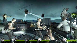 Left 4 Dead 2 - Supreme Drainer Tank Zombie boss fight on Rooftop Finale Multiplayer Gameplay