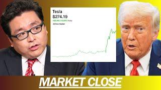 BRIGHT GREEN DAY, TRUMP FLIP-FLOPS ON TARIFFS, TESLA HOLDS 10% | MARKET CLOSE