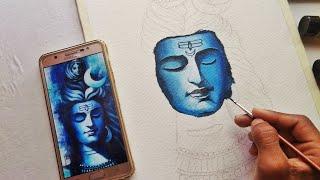 Lord Shiva Acrylic Painting, Abstract Painting of Lord Shiva, Lord Shiva Painting